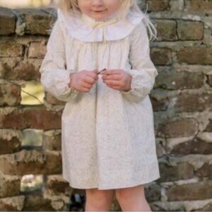 Edgehill Collection Cream Floral Peter Pan Collar Dress